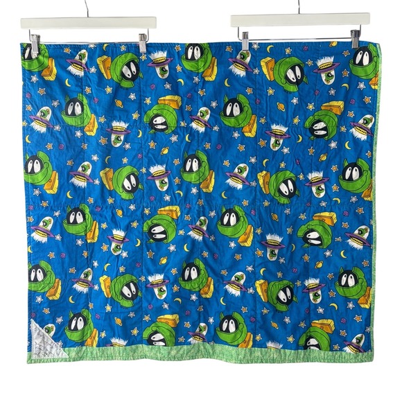Handmade Other - Marvin the Martian Looney Tunes Handmade Quilt Reversible Robot Space Blanket